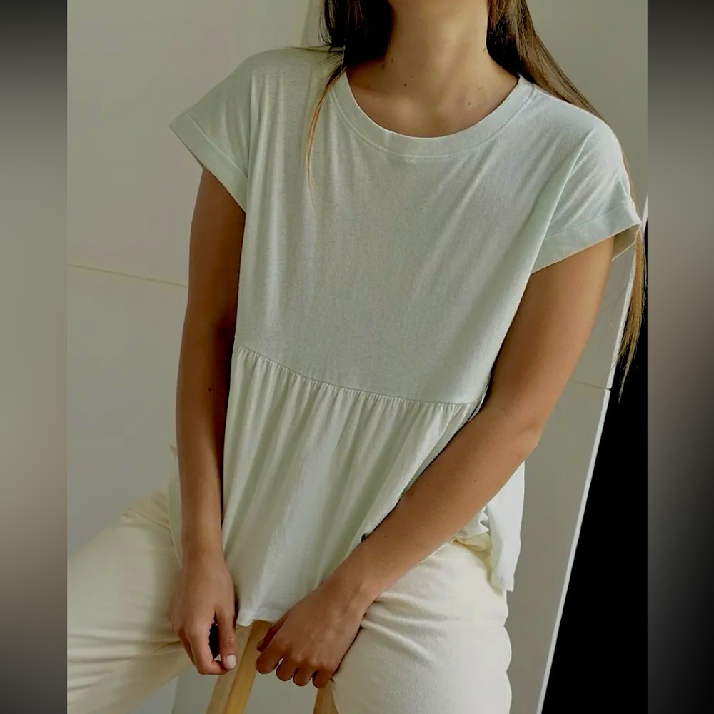 Mint Babydoll Cropped Tee